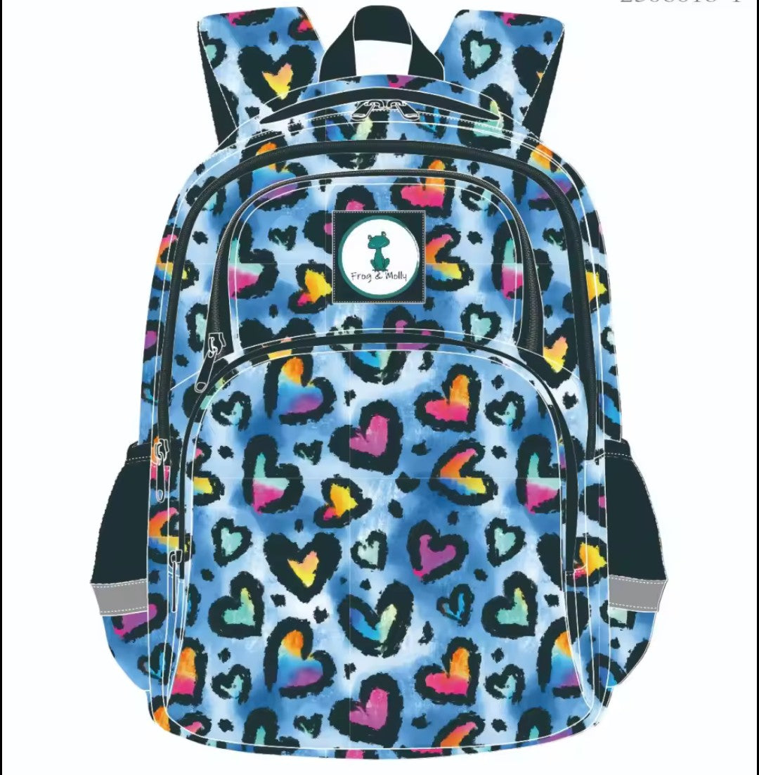 Hearts Backpack - Rainbow Hearts