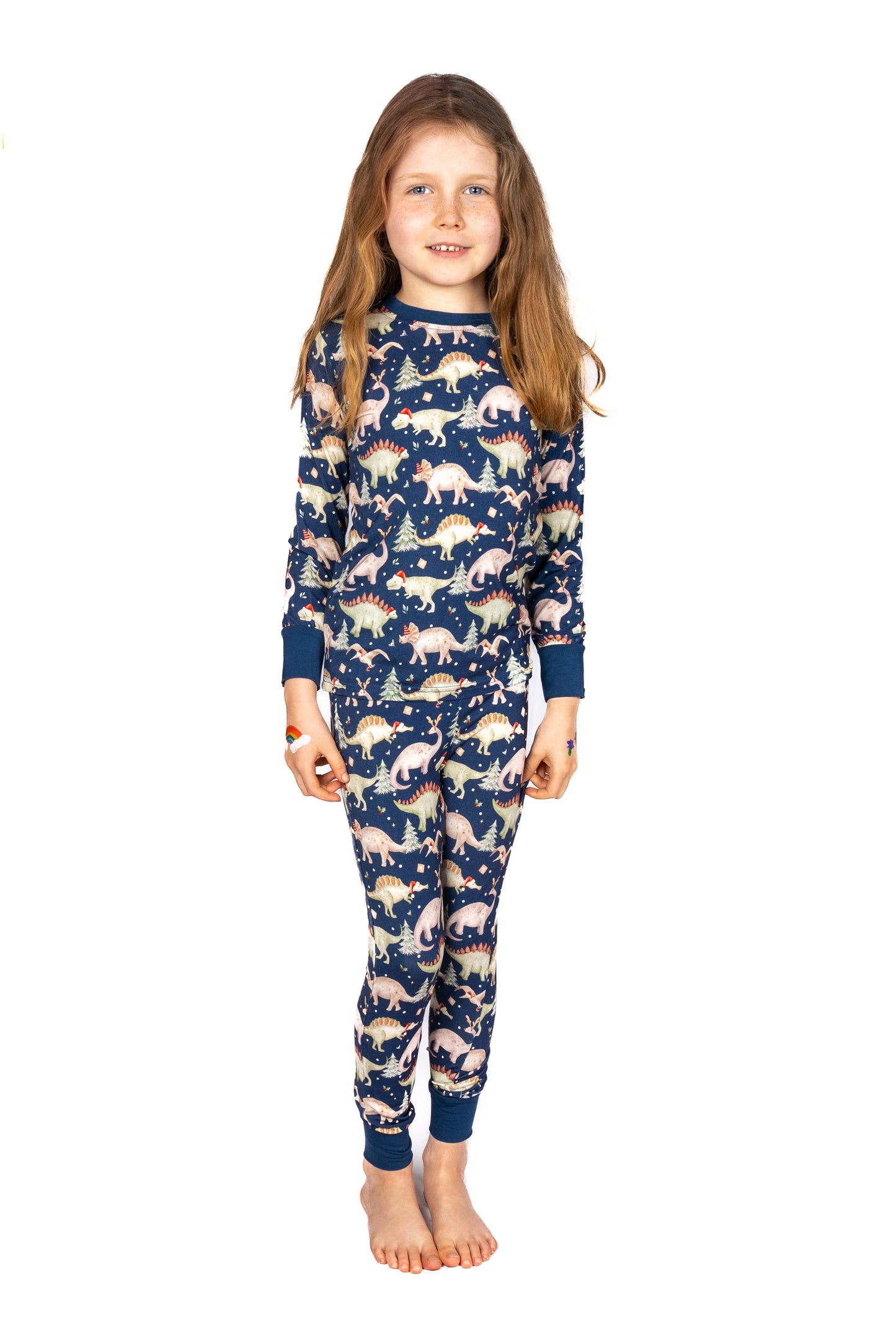 Christmas Dinos Long Sleeved Pajamas