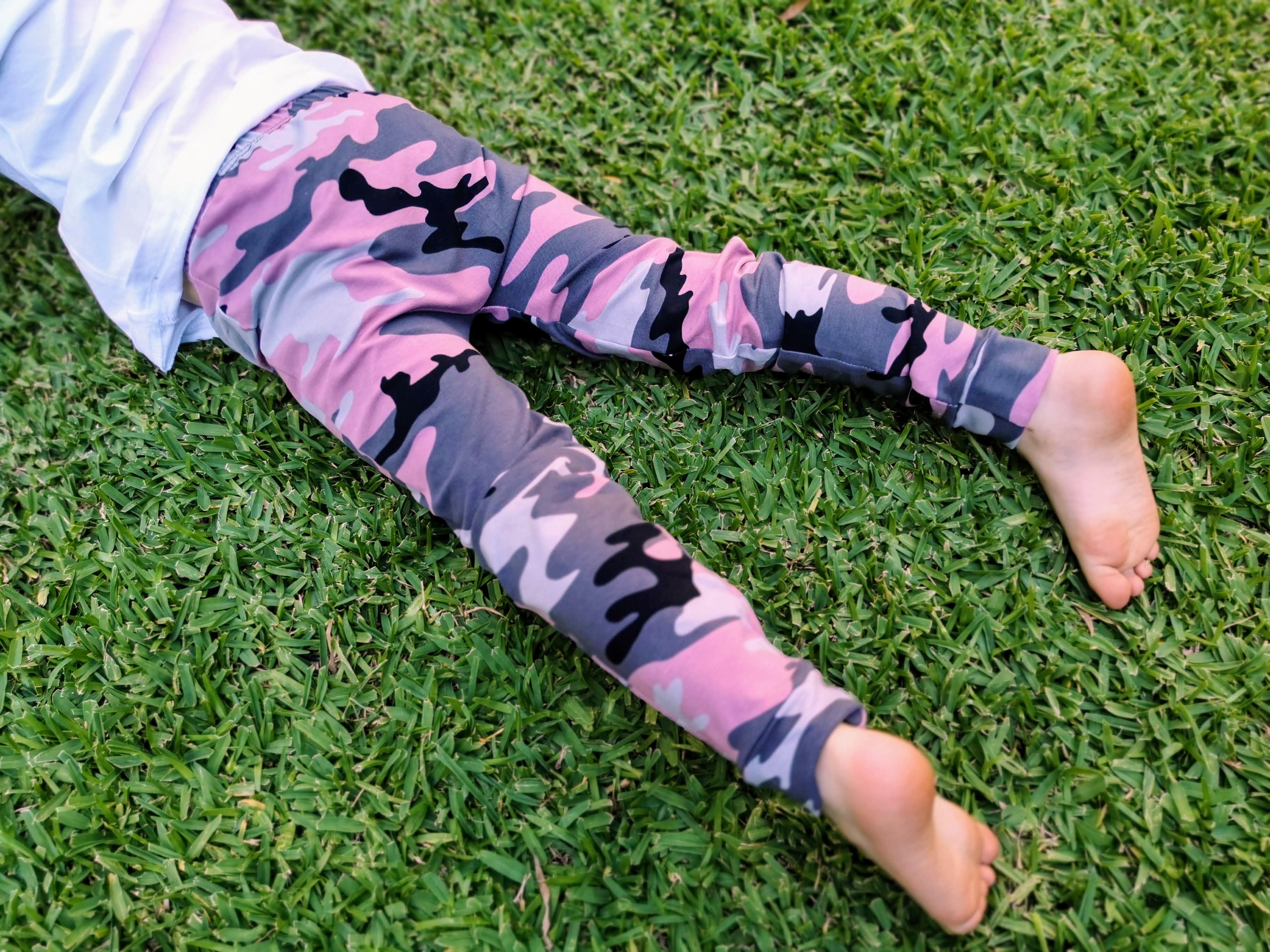 Kids Leggings Pants Tights Pink Camo