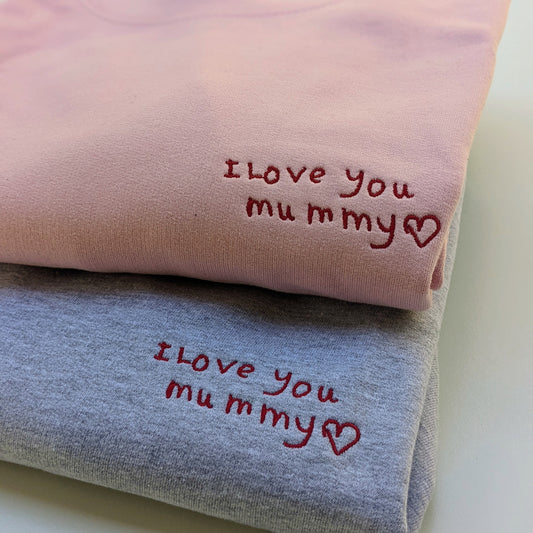 Embroidered Scribble Collection - Handwriting Jumper | Pink