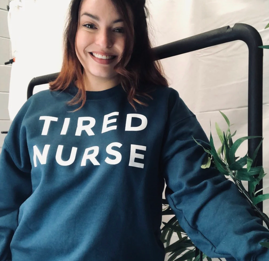 Tired Nurse Jumper | Teal