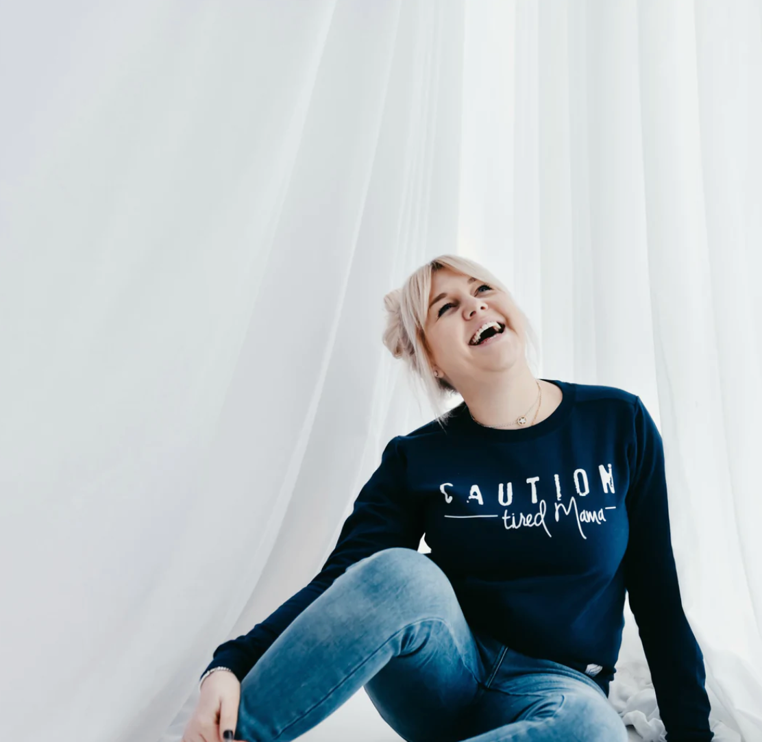 Caution Tired Mama™ Jumper | Navy
