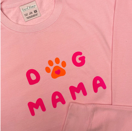 Dog Mama Paw Heart Jumper | Pink