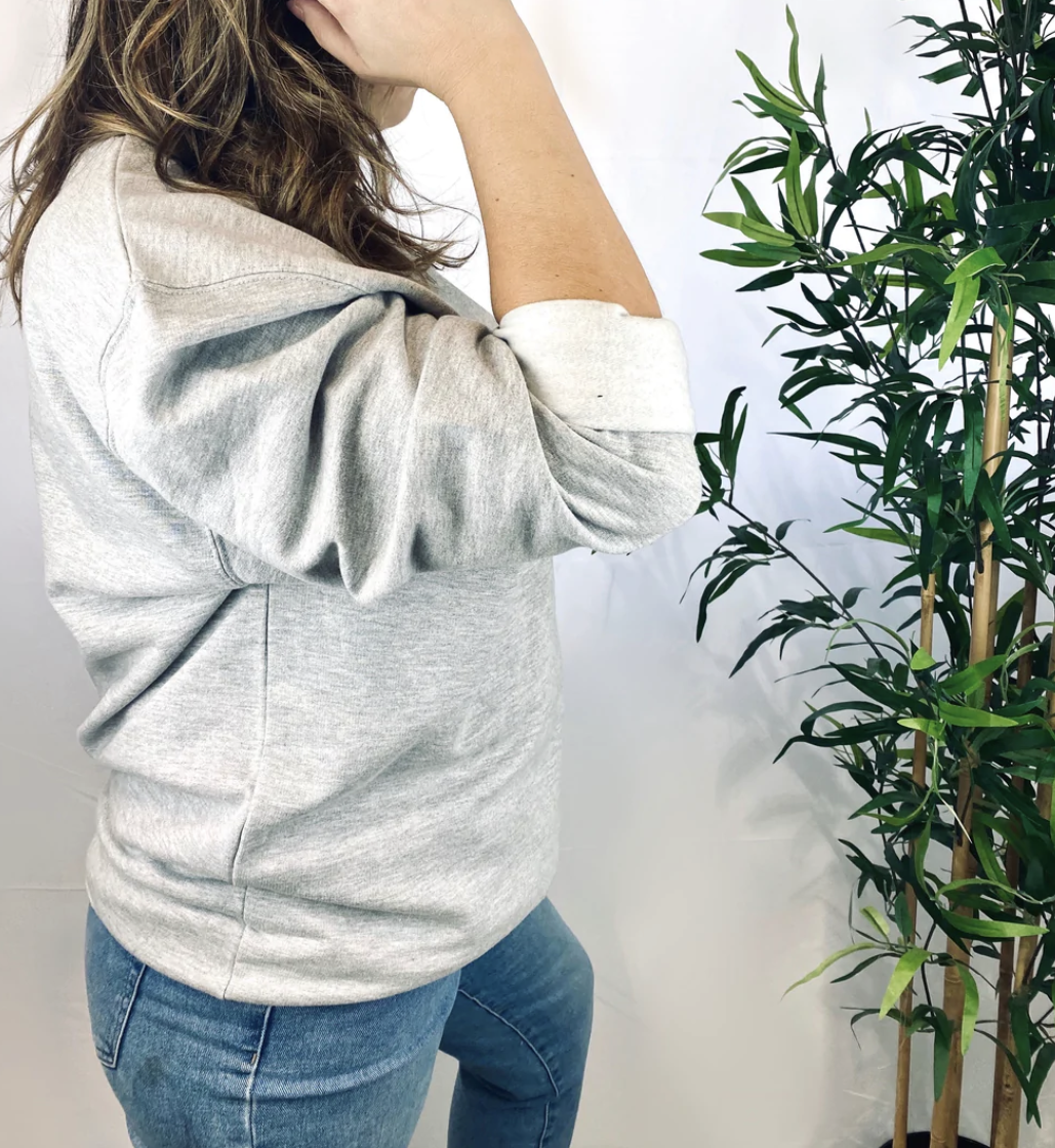Embroidered No Judging Mum's Club Jumper | Grey